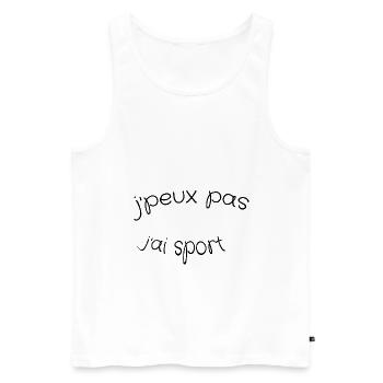 j'peux pas j'ai sport - Débardeur bio Premium Homme - blanc - Devant - Michal (187cm)