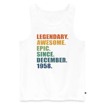 65th Birthday, December 1958, 65 Year Anniversary - Men's Premium Organic Tank Top - white - Front - Michal (187cm)