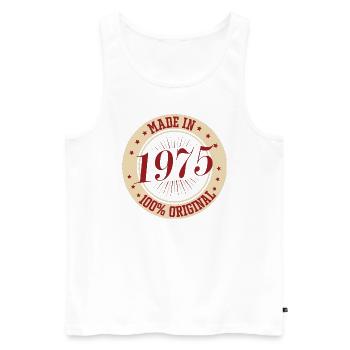 Geburtstag Siegel Stempel 1975 - Männer Premium Bio Tank Top - Weiß - Vorne - Michal (187cm)