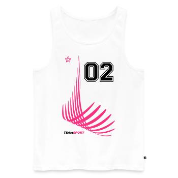 02 JERSEY Jersey Number Two Numbers Number 2 Motif - Men's Premium Organic Tank Top - white - Front - AI Model Male 178 light (178cm)