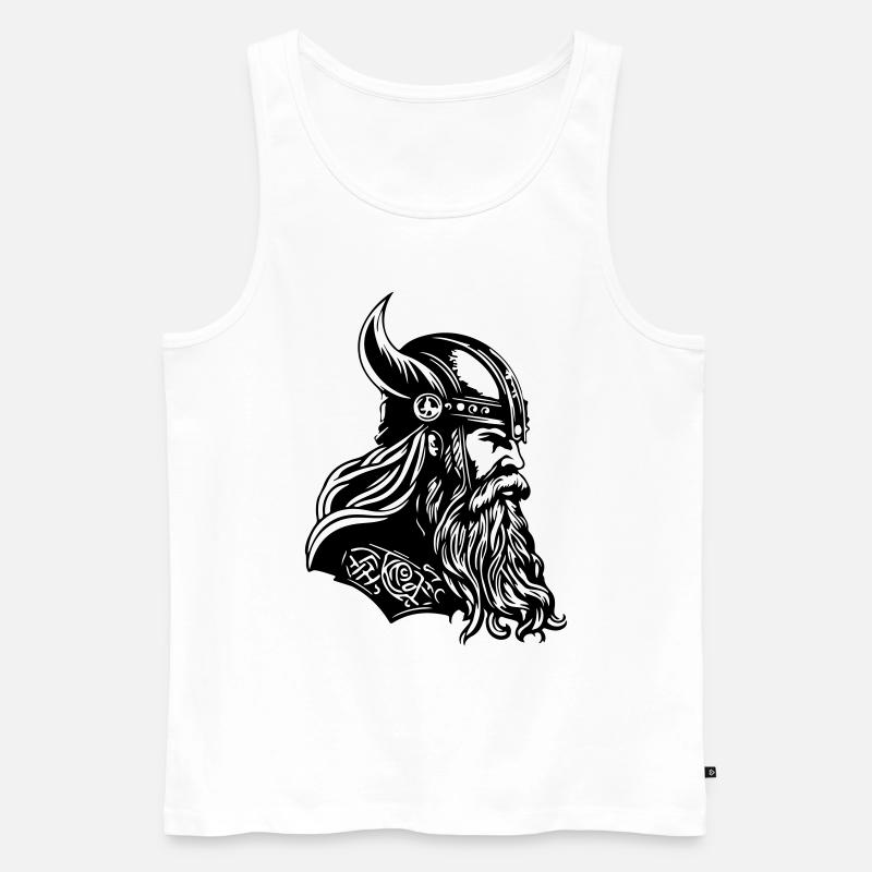 Wikinger Helm Krieger Viking - Männer Premium Bio Tank Top - Weiß