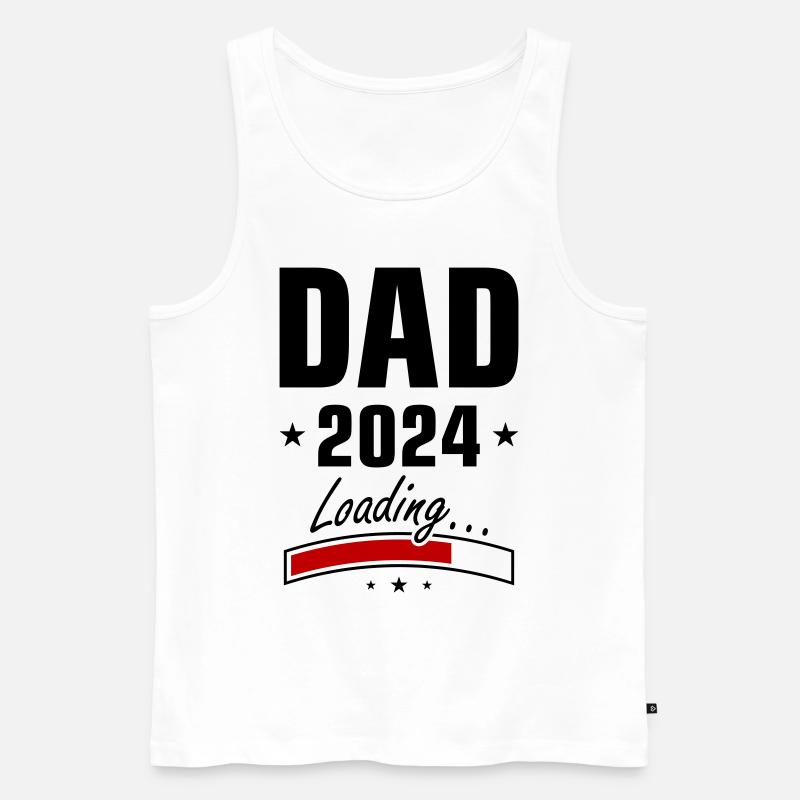 Dad 2024 Loading Papa - Männer Premium Bio Tank Top - Weiß