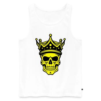 Skull King Crown - Men's Premium Organic Tank Top - white - Front - Michal (187cm)