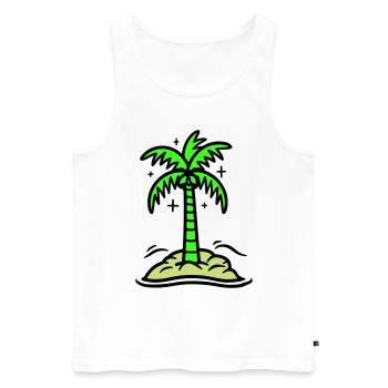 Icône de Palm Island Été - Débardeur bio Premium Homme - blanc - Devant - Michal (187cm)