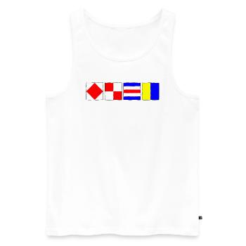 FoxtrottUniformCharlieKilo Plain - Männer Premium Bio Tank Top - Weiß - Vorne - AI Model Male 178 light (178cm)
