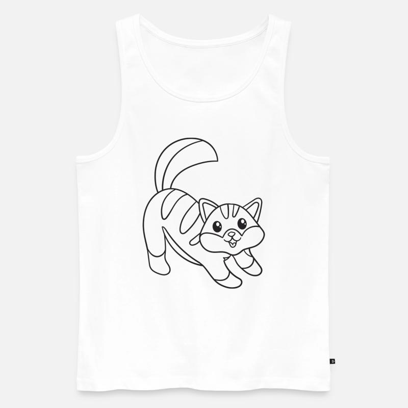 Katze, Kätzchen, süß, Geschenk, Geschenkidee - Männer Premium Bio Tank Top - Weiß