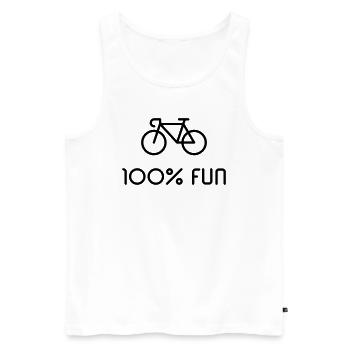 Rennrad – 100% Fun (Fahrrad / Black) - Männer Premium Bio Tank Top - Weiß - Vorne - Michal (187cm)