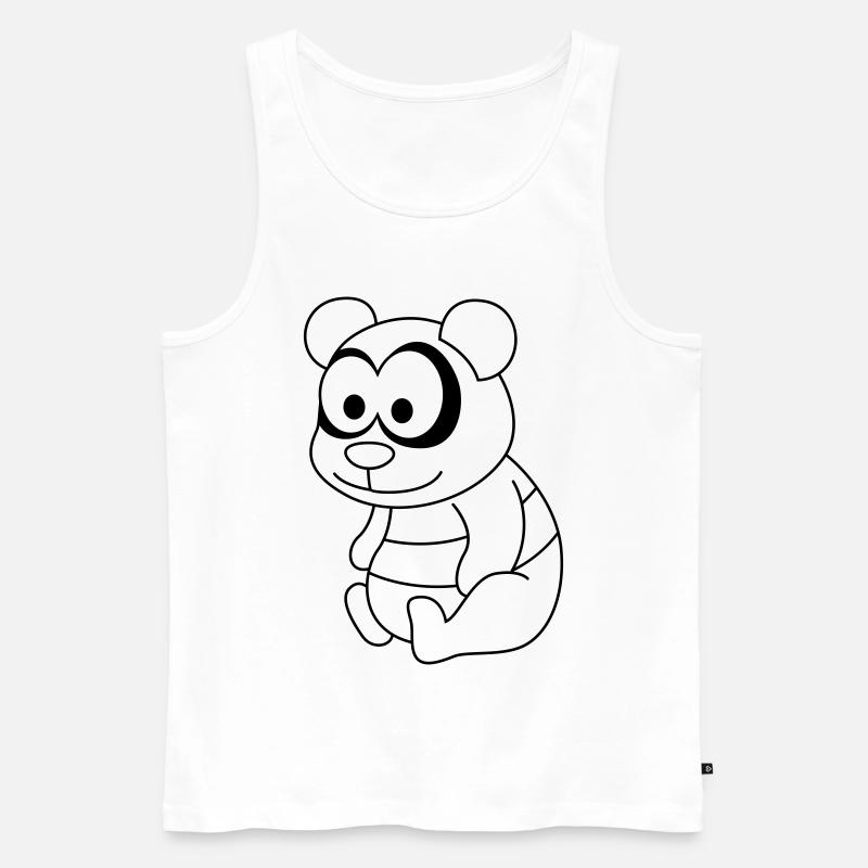 Panda Comic Tier - Männer Premium Bio Tank Top - Weiß