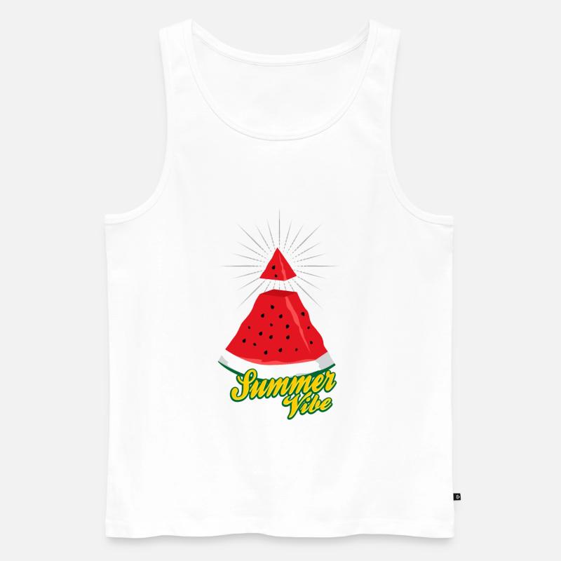 Summer Vibe ~ Watermelon Illuminati - Männer Premium Bio Tank Top - Weiß