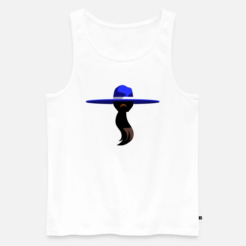 Frau mit Sombrero - Männer Premium Bio Tank Top - Weiß