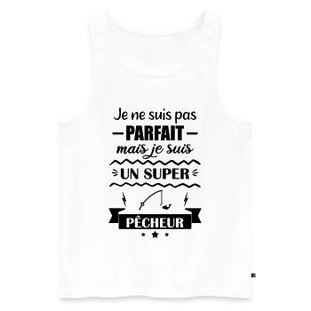 Super Pêcheur Passion Nature - Débardeur bio Premium Homme - blanc - Devant - Michal (187cm)