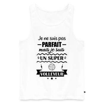 Super Volleyball Spieler Sport Beachvolleyball - Männer Premium Bio Tank Top - Weiß - Vorne - Michal (187cm)