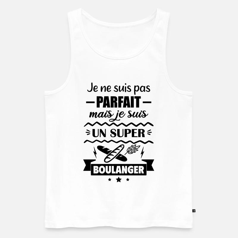 Nicht perfekt, aber toller Bäcker - Männer Premium Bio Tank Top - Weiß