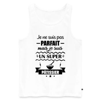 Not perfect but great pastry chef - Men's Premium Organic Tank Top - white - Front - AI Model Male 178 light (178cm)