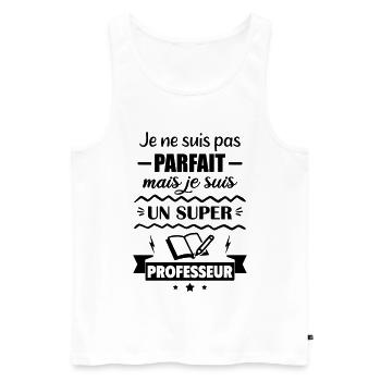 Not perfect but great teacher - Men's Premium Organic Tank Top - white - Front - Michal (187cm)