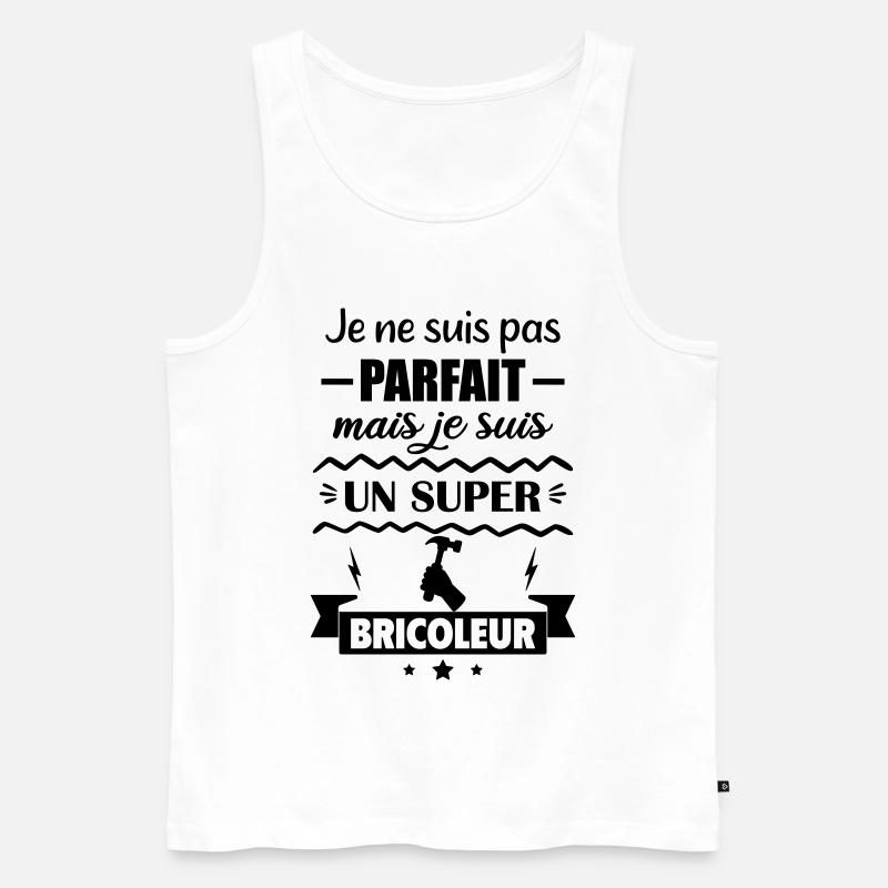 Nicht perfekt, aber super Handwerker - Männer Premium Bio Tank Top - Weiß