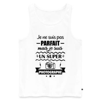 Not perfect but great photographer - Men's Premium Organic Tank Top - white - Front - Michal (187cm)