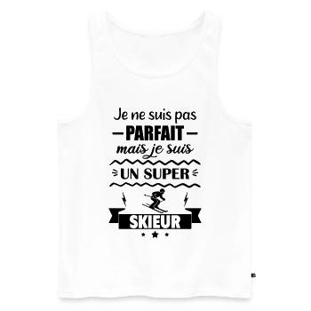 Pas parfait mais super skieur - Débardeur bio Premium Homme - blanc - Devant - Michal (187cm)