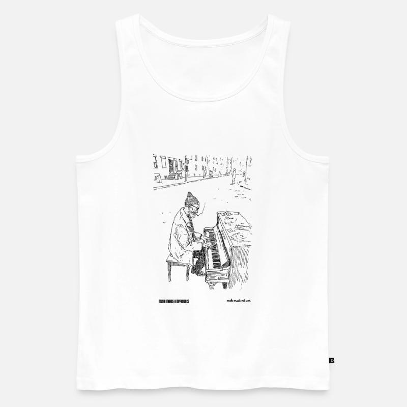 differnce - Men's Premium Organic Tank Top - white