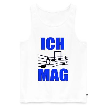 I like music Blue note layout - Men's Premium Organic Tank Top - white - Front - AI Model Male 178 light (178cm)