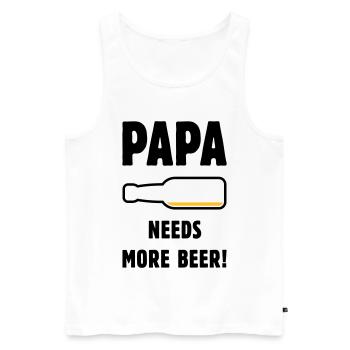Papa a besoin de plus de bière ! (Bière Père Papa / POS 2C) - Débardeur bio Premium Homme - blanc - Devant - Michal (187cm)