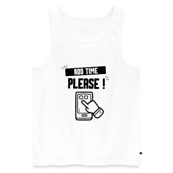 VERLÄNGERN SIE BITTE ZEIT - Männer Premium Bio Tank Top - Weiß - Vorne - Michal (187cm)