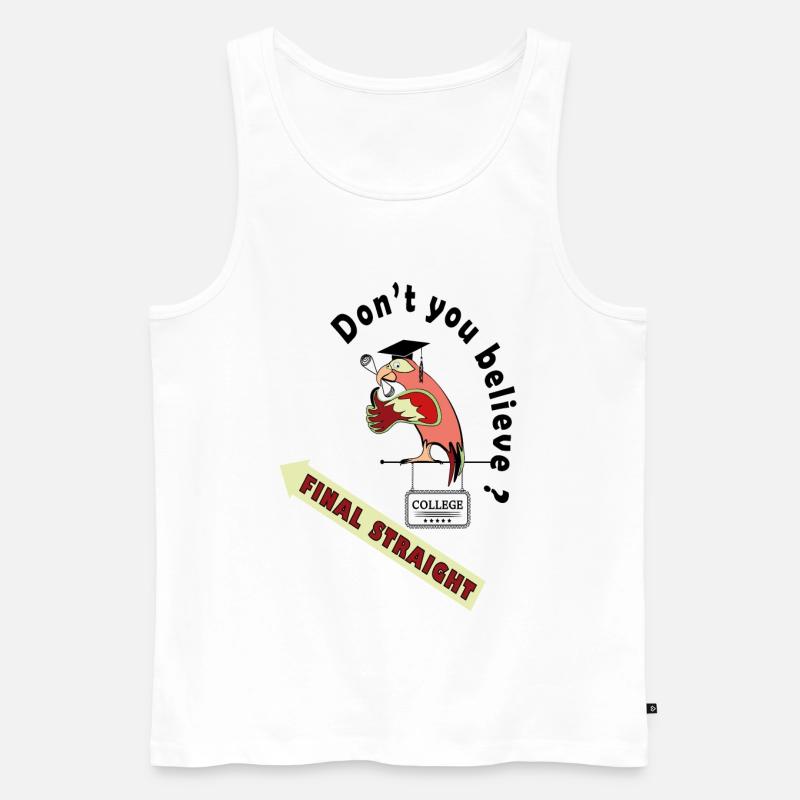 Der letzte gerade Schulpapagei - Männer Premium Bio Tank Top - Weiß