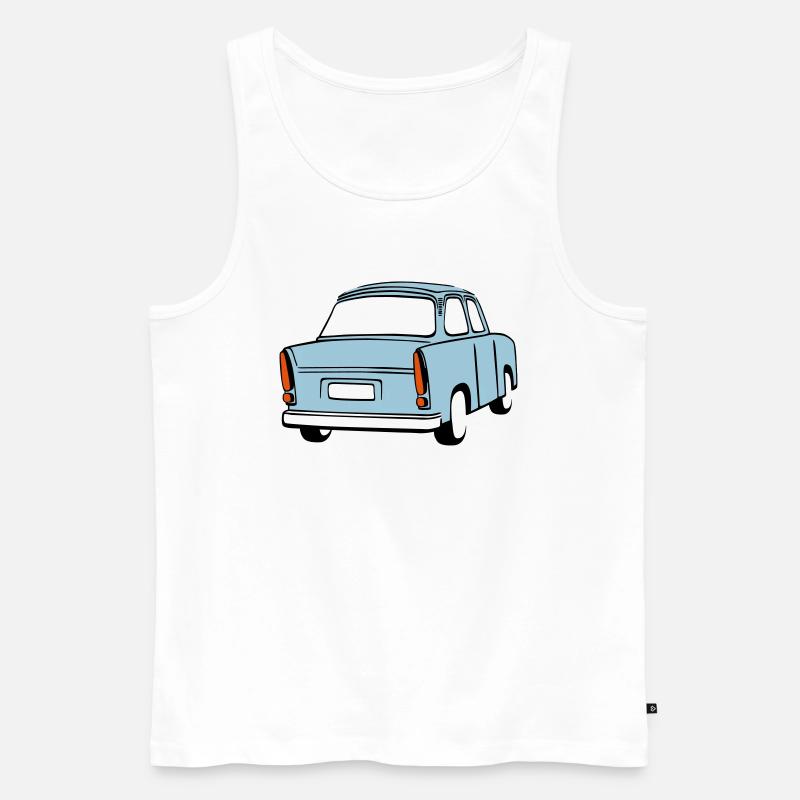 Himmelblauer Trabi Trabant - Männer Premium Bio Tank Top - Weiß
