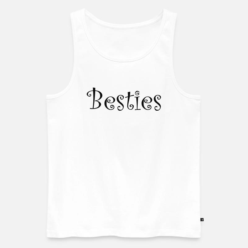 Besties Zitat - Männer Premium Bio Tank Top - Weiß