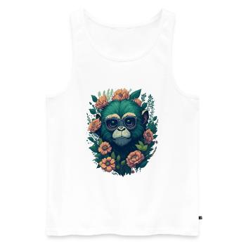 Monkey flower - Männer Premium Bio Tank Top - Weiß - Vorne - Michal (187cm)