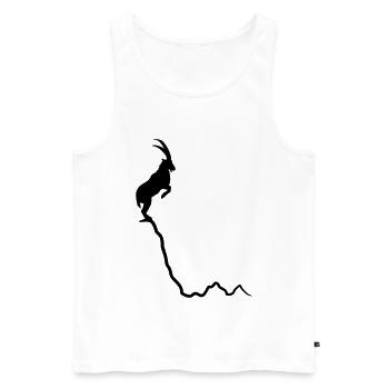 Capricorne sur la montagne - sommet - Débardeur bio Premium Homme - blanc - Devant - AI Model Male 178 light (178cm)