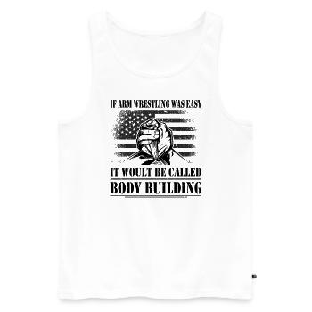 Armwrestler USA-Flaggen-Handdrücken - Männer Premium Bio Tank Top - Weiß - Vorne - Michal (187cm)