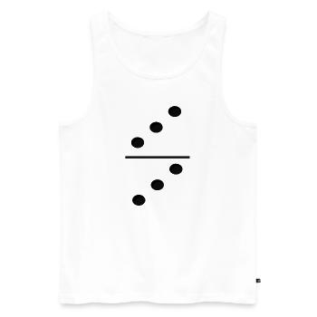 Domino Game Tile 3-3 - Funny Group Costume - Men's Premium Organic Tank Top - white - Front - AI Model Male 178 light (178cm)