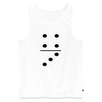 Domino Game Tile 4-3 - Funny Group Costume - Men's Premium Organic Tank Top - white - Front - AI Model Male 178 light (178cm)