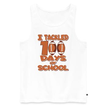 100. Tag Des Schulfußballkostüms 100 Schultage - Männer Premium Bio Tank Top - Weiß - Vorne - Michal (187cm)