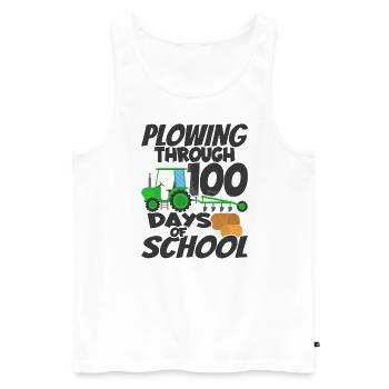 100. Tag Des Schul Traktorkostüms 100 Schultage - Männer Premium Bio Tank Top - Weiß - Vorne - Michal (187cm)