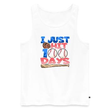 100. Tag Des Schulbaseballkostüms 100 Tage - Männer Premium Bio Tank Top - Weiß - Vorne - Michal (187cm)