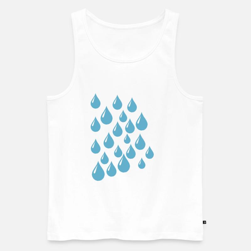 Regentropfen - Männer Premium Bio Tank Top - Weiß