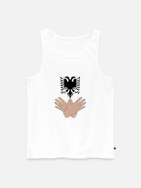 Albanien Adler Shqiperia för albaner - Ekologisk premium tanktopp herr - vit