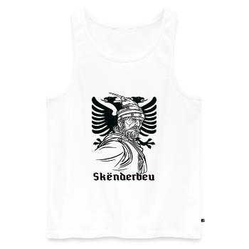 Albanien Flagge Adler Skanderbeg Illyrian Shqip - Männer Premium Bio Tank Top - Weiß - Vorne - AI Model Male 178 light (178cm)
