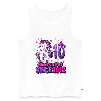 Unicorn 10 Birthday - Men's Premium Organic Tank Top - white - Front - Michal (187cm)