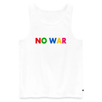 No war - Débardeur bio Premium Homme - blanc - Devant - AI Model Male 178 light (178cm)