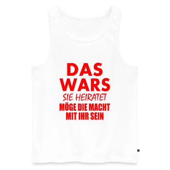 Das wars sie heiratet - Männer Premium Bio Tank Top - Weiß - Vorne - AI Model Male 178 light (178cm)