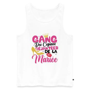Gang des copines déjantées de la mariée - Débardeur bio Premium Homme - blanc - Devant - Michal (187cm)