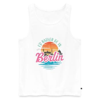 I'd rather be in Berlin - Men's Premium Organic Tank Top - white - Front - AI Model Male 178 light (178cm)