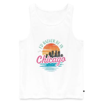 I'd rather be in Chicago - Men's Premium Organic Tank Top - white - Front - Michal (187cm)