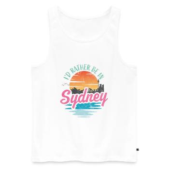 Je préfère être à Sydney - Débardeur bio Premium Homme - blanc - Devant - Michal (187cm)