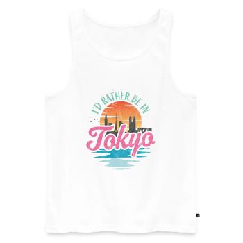 Je préfère être à Tokyo - Débardeur bio Premium Homme - blanc - Devant - Michal (187cm)