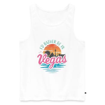Je préfère être à Vegas - Débardeur bio Premium Homme - blanc - Devant - Michal (187cm)