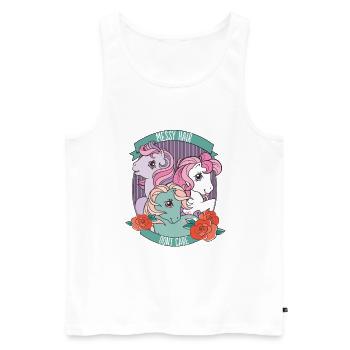 My Little Pony Retro Messy Hair Don't Care - Men's Premium Organic Tank Top - white - Front - Michal (187cm)